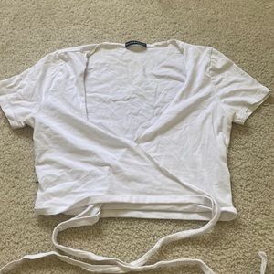 Brandy Melville White Wrap Shirt